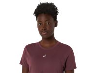 ASICS ROAD SEAMLESS SS TOP DARK CURRANT Tee shirt  running pas cher