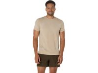 ASICS ROAD SEAMLESS SS TOP CREAM Tee shirt  running pas cher
