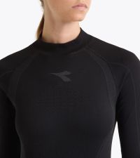 DIADORA L TURTLE NECK STRATOZERO NOIR Tee shirt  running pas cher