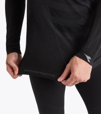 DIADORA LS TURTLE NECK STRATOZERO NOIR Tee shirt  running pas cher