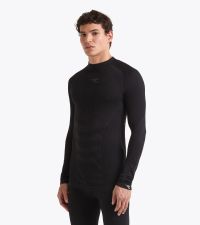 DIADORA LS TURTLE NECK STRATOZERO NOIR Tee shirt  running pas cher