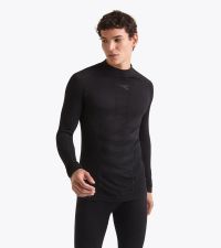 DIADORA LS TURTLE NECK STRATOZERO NOIR Tee shirt  running pas cher