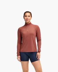 HOKA GLIDETECH QUARTER ZIP ROUGE Maillot de Running pas cher