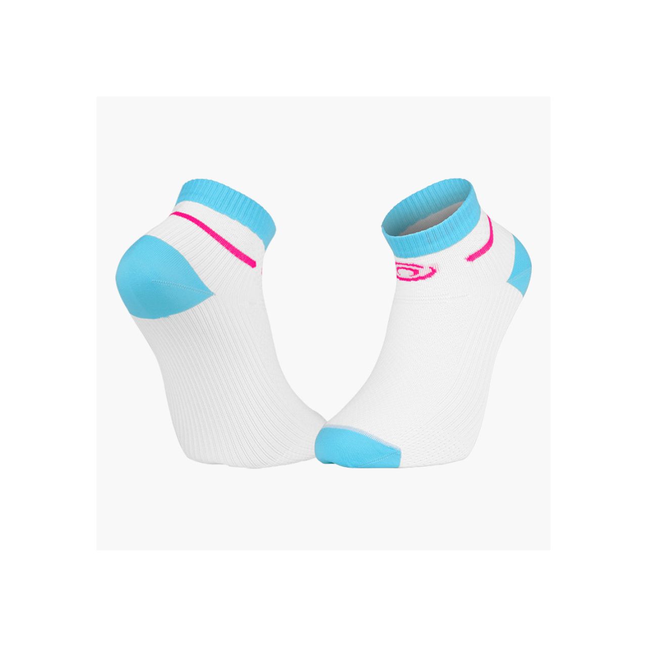 BV SPORT SOQUETTES LIGHT RUN BLANCHE ET TURQUOISE Chaussettes de running