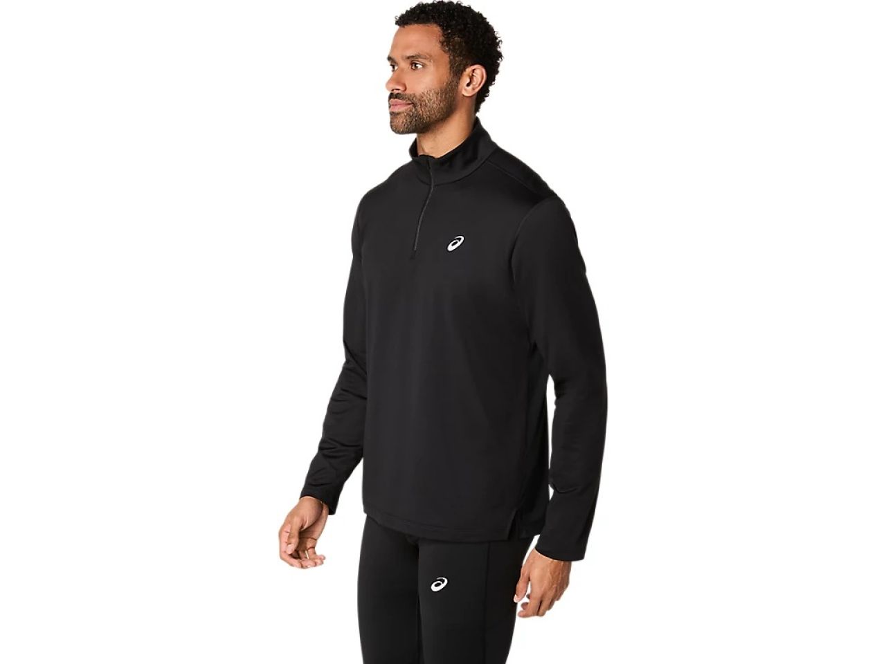 ASICS CORE LS 1/2 ZIP WINTER TOP BLACK  Maillot chaud