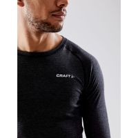 CRAFT  CORE WOOL MERINO LS TEE BLACK Sous vetement hiver pas cher