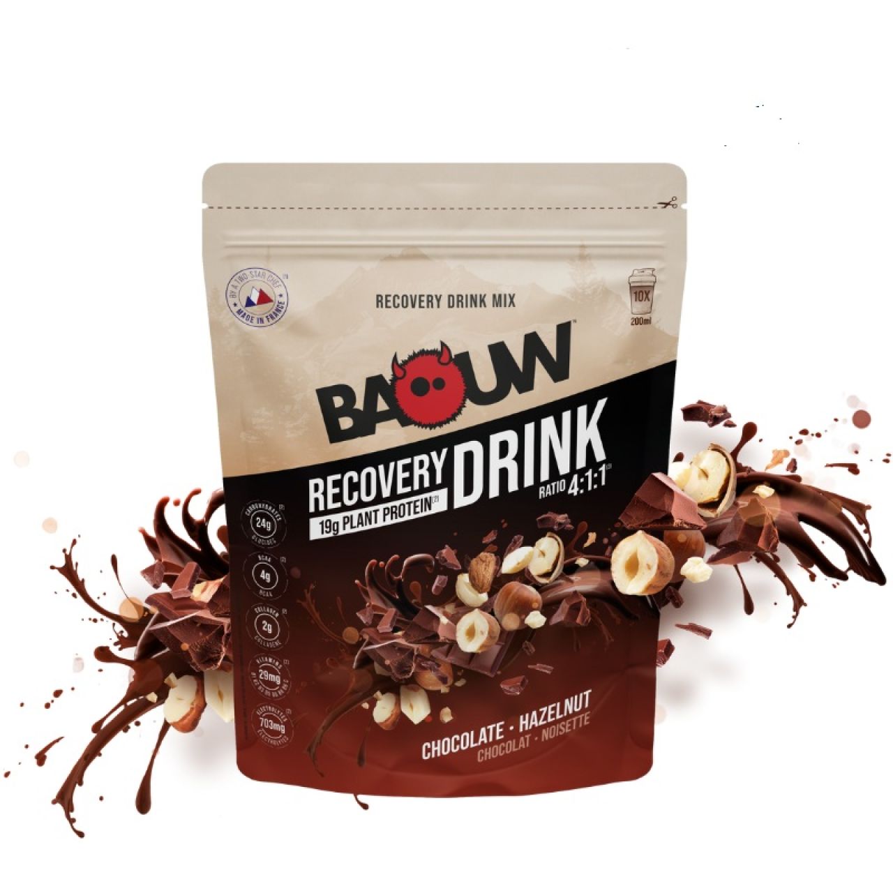 BAOUW BOISSON PROTEINEE DE RECUPERATION CHOCOLAT ET NOISETTE Boisson de recuperation