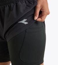 DIADORA SHORT 2 EN 1 FEMME NOIR Short de running pas cher