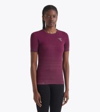 DIADORA SS TEE SHIRT STRATOUNO WOMEN ROUGE BANDEROLE Tee shirt running pas cher