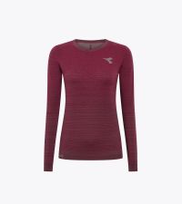 DIADORA LS TEE SHIRT STRATOUNO WOMEN ROUGE BANDEROLE Tee shirt running