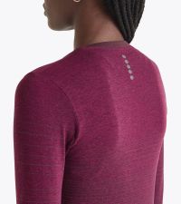 DIADORA LS TEE SHIRT STRATOUNO WOMEN ROUGE BANDEROLE Tee shirt running pas cher