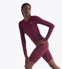 DIADORA LS TEE SHIRT STRATOUNO WOMEN ROUGE BANDEROLE Tee shirt running pas cher