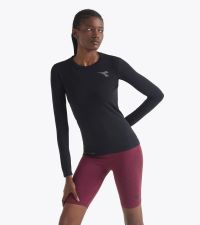 DIADORA LS TEE SHIRT STRATOUNO WOMEN NOIR Tee shirt running pas cher