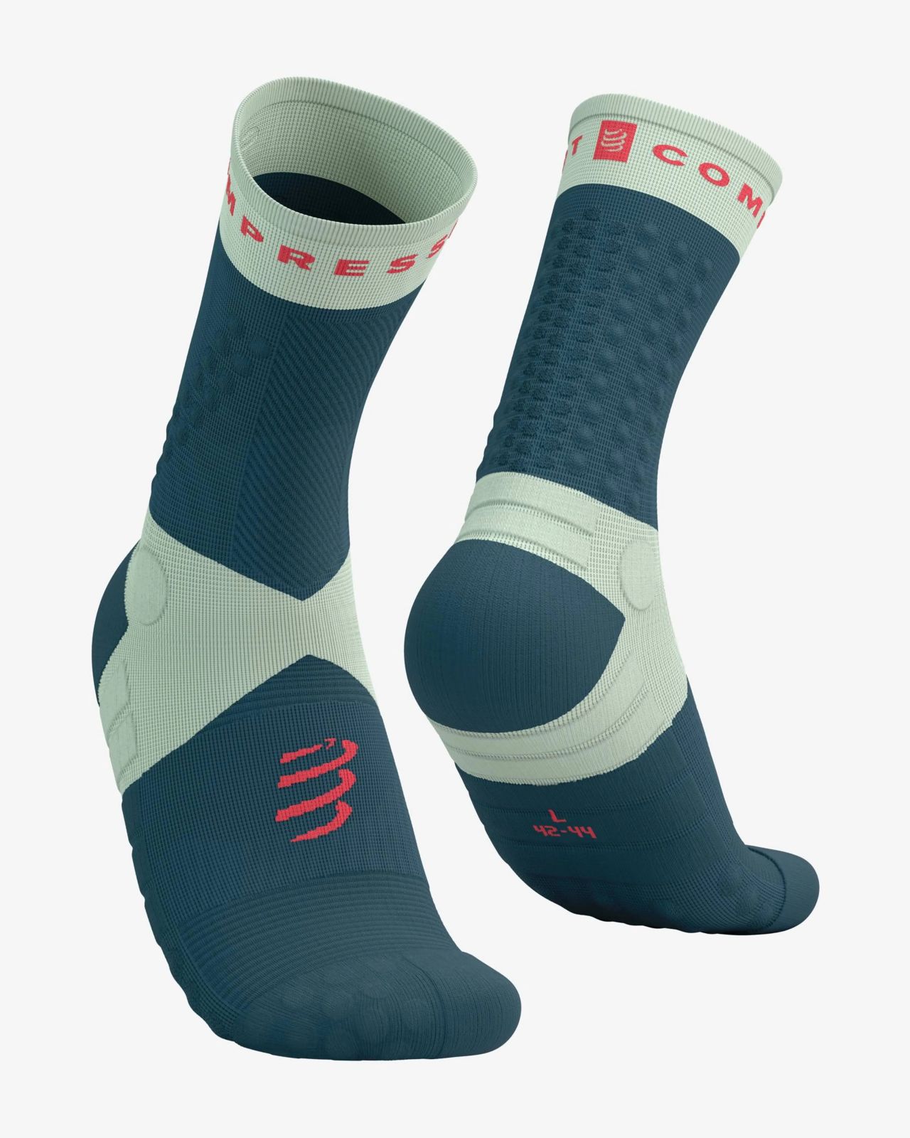 COMPRESSPORT ULTRA TRAIL SOCKS V2 STARGAZER ET FLUO RED  Chaussettes running