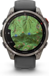 GARMIN FENIX 8 PRO AMOLED 47mm SAPPHIRE TITANE AVEC BRACELET EN SILICONE GRIS GRAPHITE pas cher