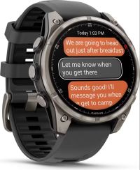 GARMIN FENIX 8 PRO AMOLED 47mm SAPPHIRE TITANE AVEC BRACELET EN SILICONE GRIS GRAPHITE pas cher