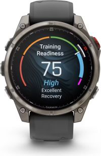GARMIN FENIX 8 PRO AMOLED 47mm SAPPHIRE TITANE AVEC BRACELET EN SILICONE GRIS GRAPHITE pas cher