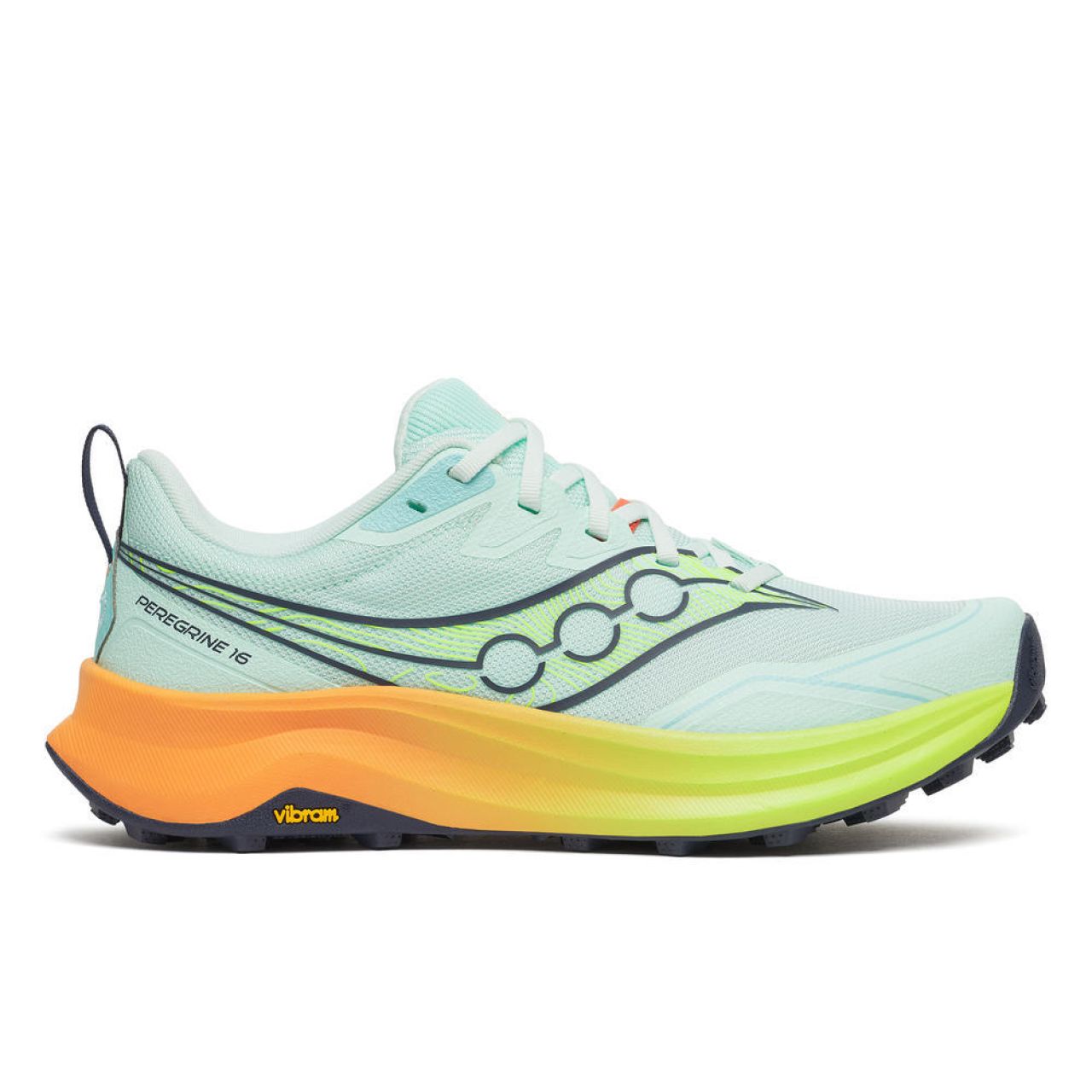 SAUCONY PEREGRINE 16 AQUA ET CITRON Chaussures de trail saucony