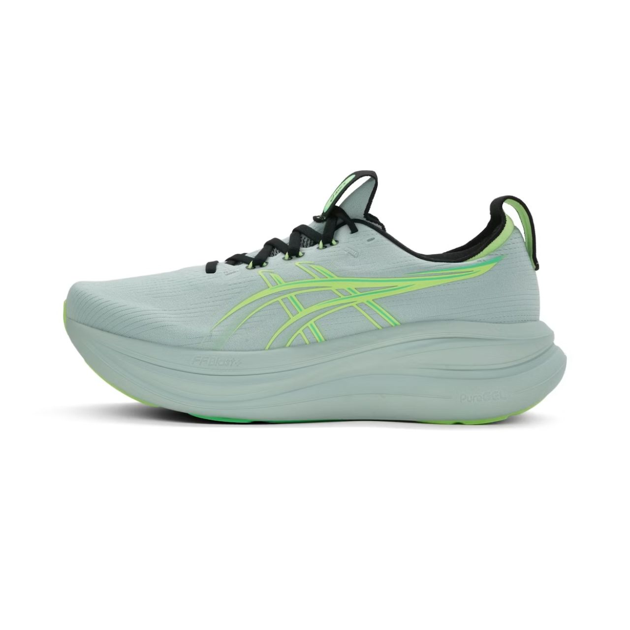 ASICS GEL NIMBUS 28 COLD MOSS ET IMMUMINATE GREEN Chaussure running asics