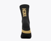 HOKA GRAPHIC CREW RUN SOCK BLACK ET GOLD Chaussettes Running Hoka pas cher