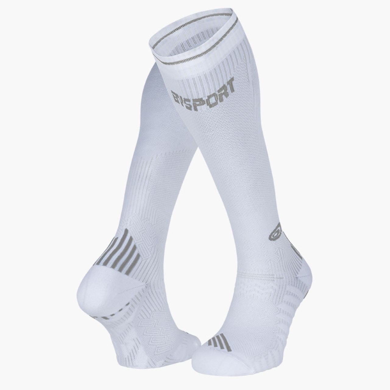 BV SPORT CHAUSSETTES RUN COMPRESSION BLANC GRIS Chaussettes de compression