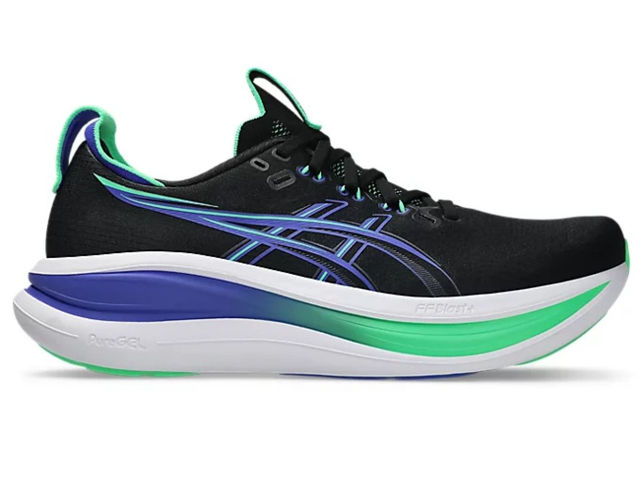ASICS GEL NIMBUS 28 BLACK ET COBALT BURST Chaussure running asics