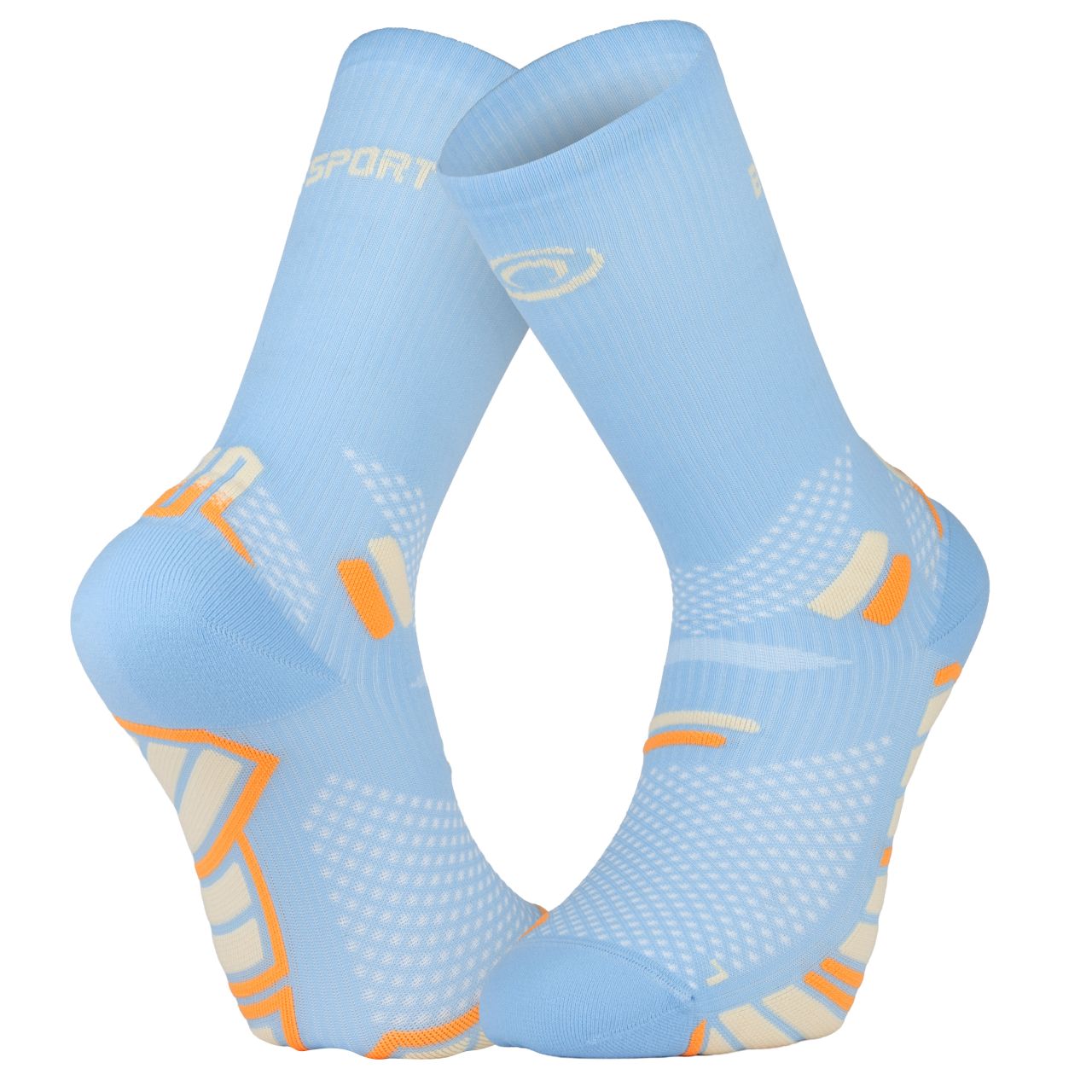 BV SPORT CHAUSSETTES TRAIL ULTRA 2 HIGH CIEL ET ORANGE Chaussettes de trail