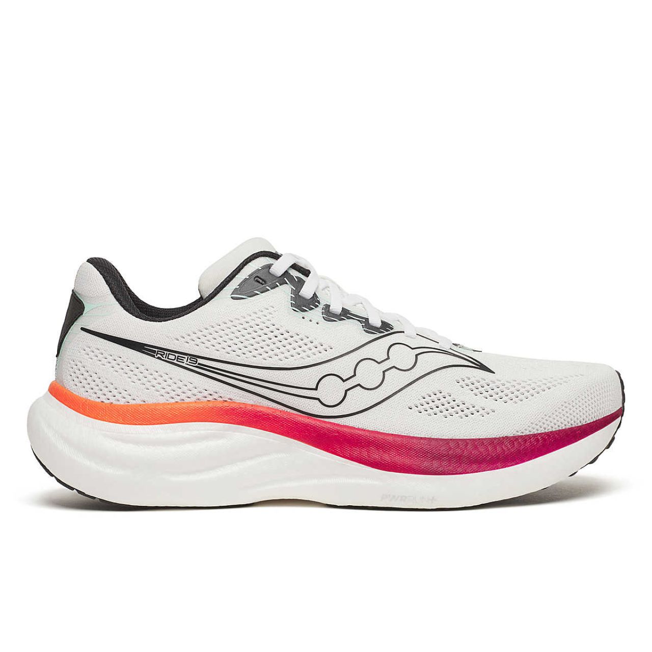 SAUCONY RIDE 19 WHITE ET CRIMSON Chaussures running