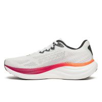 SAUCONY RIDE 19 WHITE ET CRIMSON Chaussures running pas cher