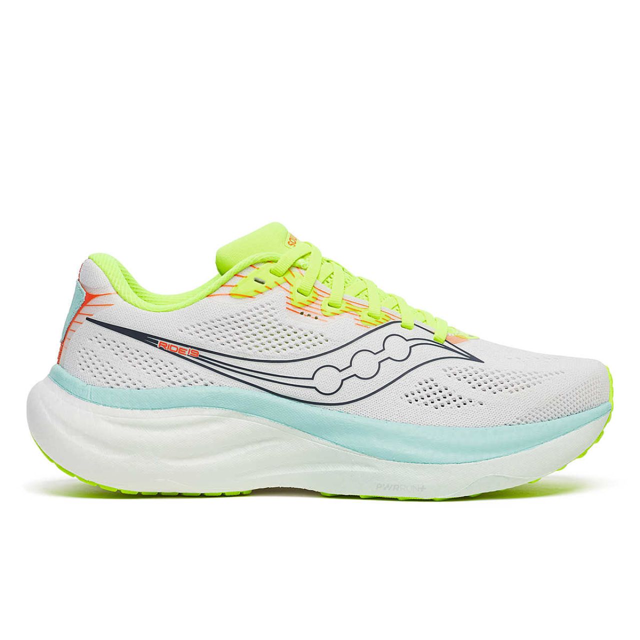 SAUCONY RIDE 19 WHITE ET SPALSH Chaussures running