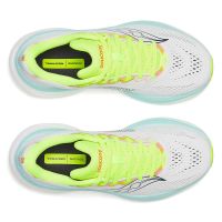 SAUCONY RIDE 19 WHITE ET SPALSH Chaussures running pas cher