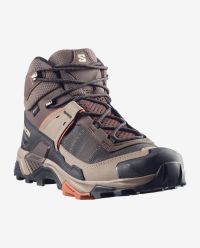 SALOMON X ULTRA 5 GTX MID BLACK COFFE ET WALNUT Chaussures de Randonnée étanche pas cher