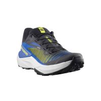 SALOMON GENESIS BLACK, ACID LIME ET BLUING  Chaussures de trail pas cher