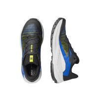 SALOMON GENESIS BLACK, ACID LIME ET BLUING  Chaussures de trail pas cher