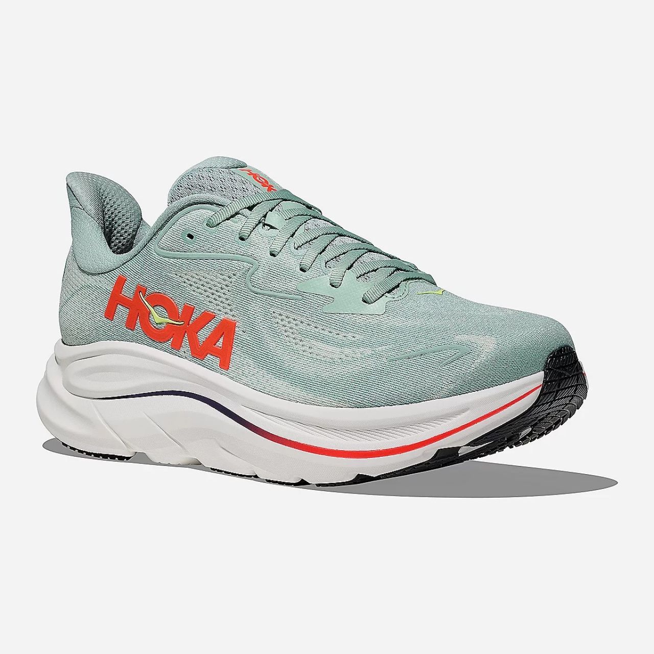 HOKA CLIFTON 10 SAGE ET NEON FLAME Chaussures de running