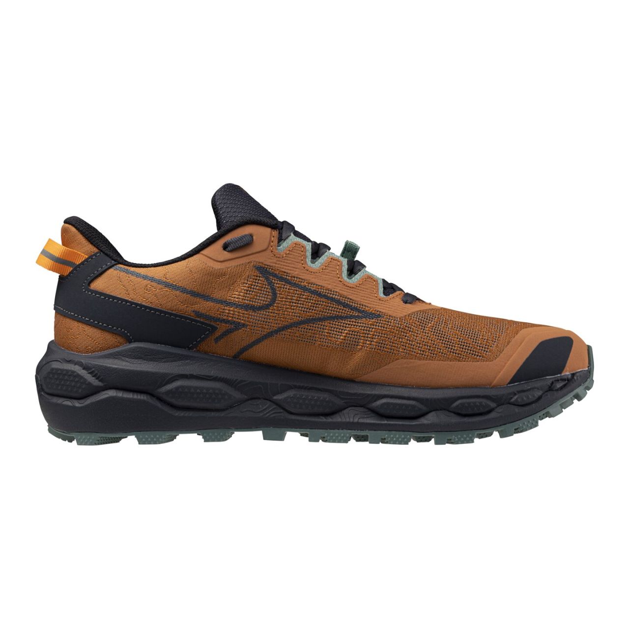 MIZUNO WAVE MUJIN 11 SUNBURN, FORTUNE YELLOW ET NORTH ATLANTIC Chaussures de Trail