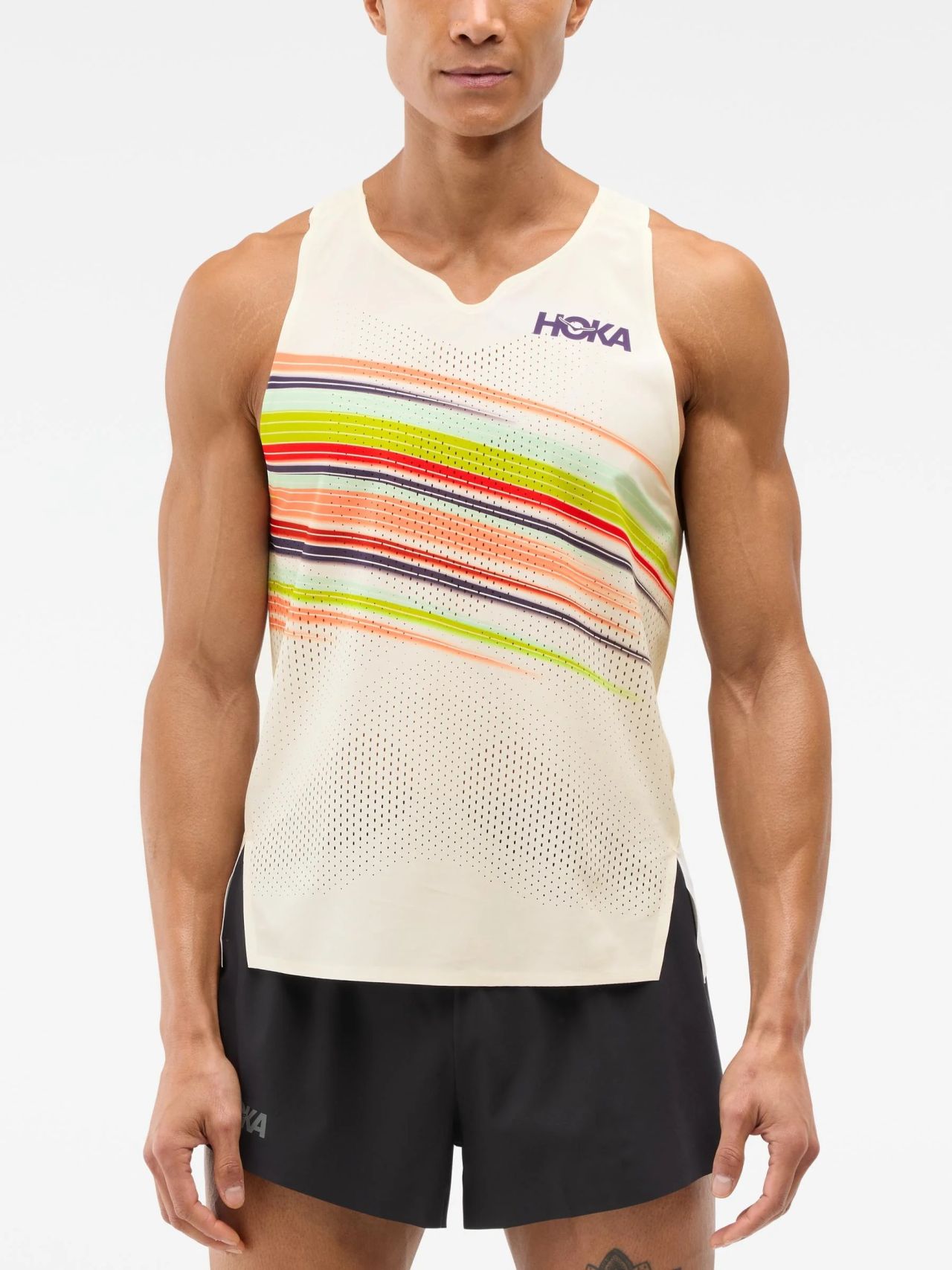 HOKA RACE DAY SINGLET ALABASTER FLARE Débardeur  Running