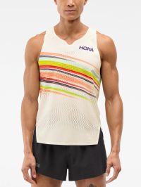 HOKA RACE DAY SINGLET ALABASTER FLARE Débardeur  Running