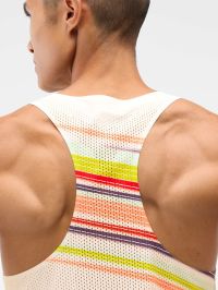 HOKA RACE DAY SINGLET ALABASTER FLARE Débardeur  Running pas cher