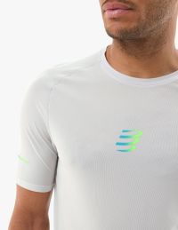 COMPRESSPORT TRAIL RACING SS TEE SHIRT GRAY VIOLET Tee shirt de running pas cher