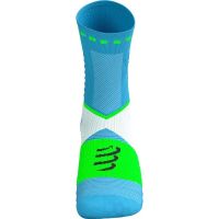 COMPRESSPORT ULTRA TRAIL SOCKS V2.0  NORSE BLUE  ET NEON GREEN Chaussettes running pas cher