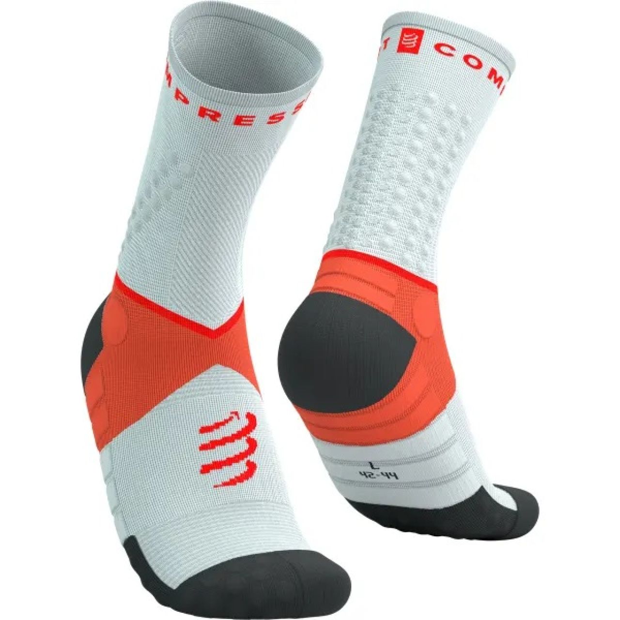 COMPRESSPORT ULTRA TRAIL SOCKS V2.0  GRAY VIOLET ET TIGERLILY Chaussettes running