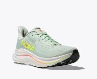 HOKA CLIFTON 10 SEA GLASS ET NEON FLAME  Chaussures de running