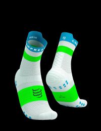 COMPRESSPORT PRO RACING SOCKS V4 NORSE BLEU ET NEON GREEN Chaussettes running