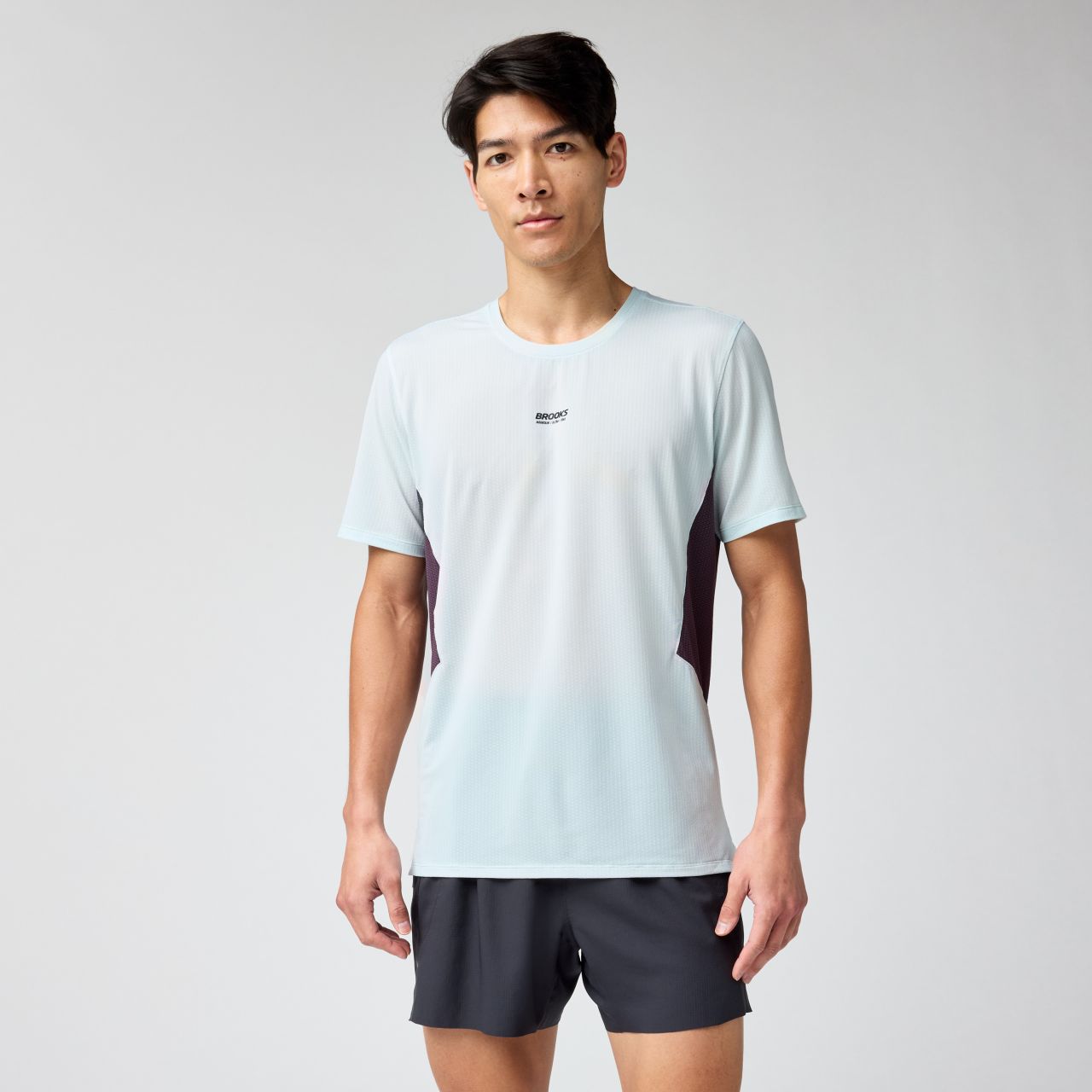 BROOKS HIGH POINT SHORT SLEEVE 2.0 STRIDE BLUE ET DK RUSSET Tee shirt running