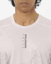 SALOMON S/LAB ULTRA TEE AOP M LILAC ASH Tee shirt running pas cher