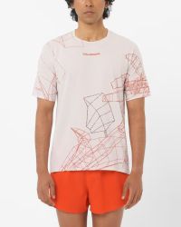 SALOMON S/LAB SPEED TEE M LILAC ASH ET FIERY RED Tee shirt running pas cher