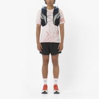 SALOMON S/LAB SPEED TEE M LILAC ASH ET FIERY RED Tee shirt running pas cher