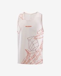 SALOMON S/LAB SPEED SINGLET M LILAC ASH ET FIERY RED Tee shirt running
