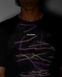 SALOMON SHKOUT CORE SS TEE GRAPHIC M DEEP BLACK  Tee shirt running pas cher